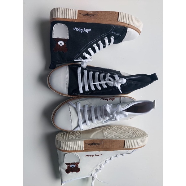 AXELINE รองเท้าบูทผู้หญิง WHY BEAR POCKET รองเท้าผ้าใบเกาหลี AS168