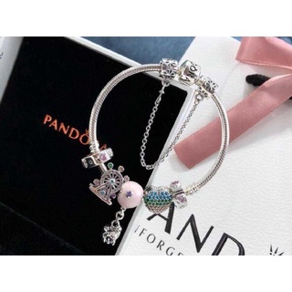 Pandora_พร้อมส่ง สร้อยข้อมือแฟชั่น รูปช้าง หัวใจ รับประกันหนึ่งปี