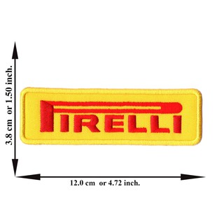 ตัดรีด ตัวรีดติดเสื้อ อาร์มปัก ปัก DIYลาย pirelli พื้นเหลือง