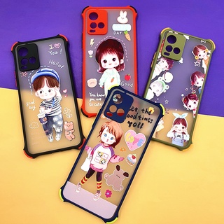 VIVO V23E(5G) Y21 2021 Y72 5Gพร้อมส่ง!! เคสมือถือขอบสีมุมกันกระแทก กันเลนส์กล้อง ลายน่ารัก