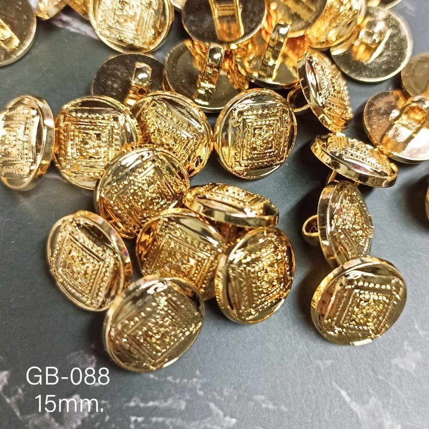 โล๊ะสต็อก กระดุมทองสอยหลัง ขนาด 15 มิล // 5 เม็ด (GB -088)