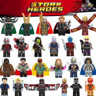 Marvel Super Heroes Minifigures Thor Loki Iron Man Thanos Falcon Ant-Man Avengers Building Blocks Toys for Children