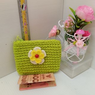 กระเป๋าถัก ใส่เหรียญ handmade