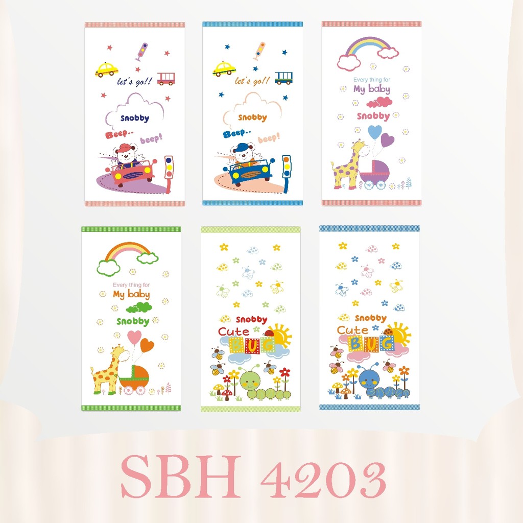SNOBBY BABY SBH4203 ผ้าเช็ดตัวเด็กพิมพ์ลาย MOTIF 60X110 RW D/W PACK