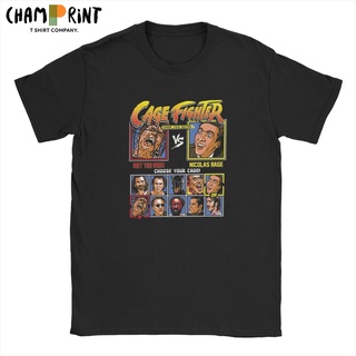 เสื้อยืดคอกลม แขนสั้น ผ้าฝ้าย พิมพ์ลาย Nicolas Cage Fighter สําหรับผู้ชายS-5XL