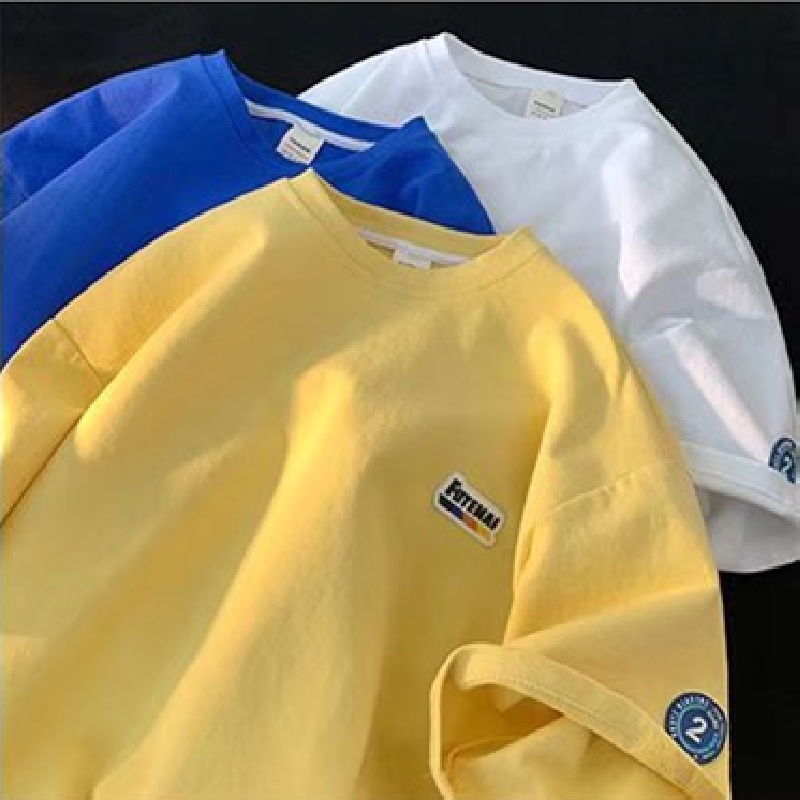 เสื้อยืดแขนสั้น คอกลม พิมพ์ลายตัวอักษร ทรงหลวม ขนาดใหญ่ สวมใส่สบาย แฟชั่นฤดูร้อน สําหรับผู้ชาย【M-5XL】