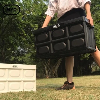 MYC ลังเก็บของแค้มป์ปิ้ง พับเก็บได้ ฝาไม้อัด +[แถมฟรี ฝาพลาสติก] camping box ลังแคมป์ปิ้ง