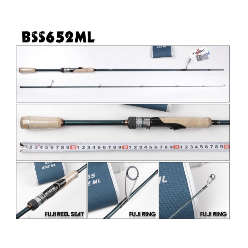 KUYING Battle Song BSS-652MLคันสปิน 2 ท่อน เวทสาย 5-14 ปอนด์ ยาว 6 ฟุต 5 นิ้ว