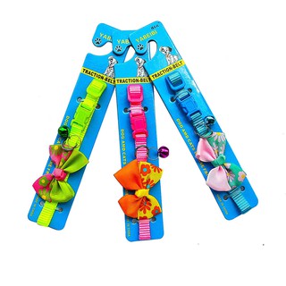 2055HisoPets ปลอกคอ 10มิล*12นิ้ว (1ชิ้น) โบว์ 2 สี