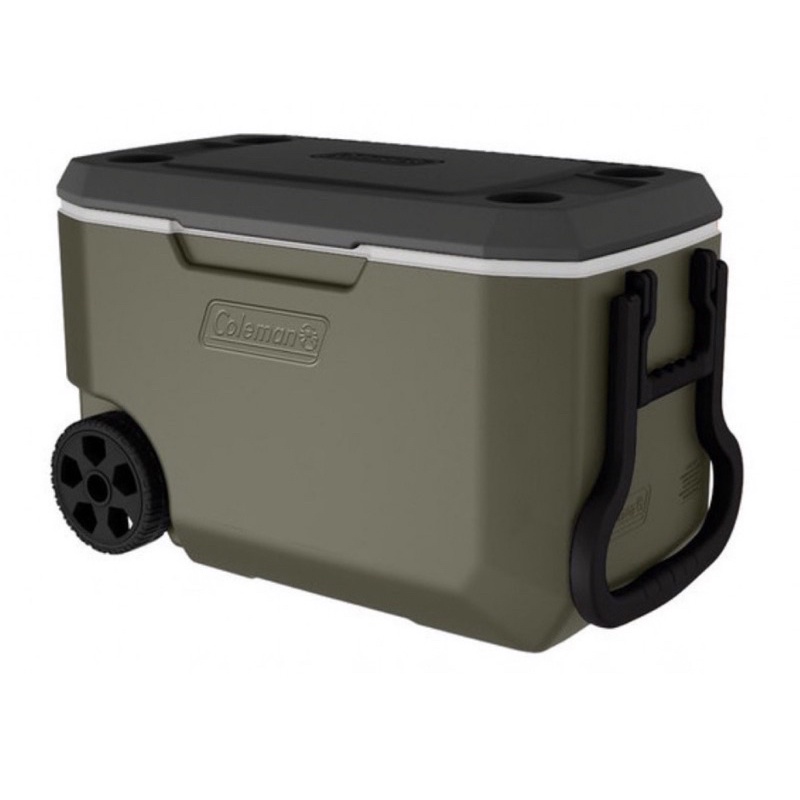 COLEMAN COOLER 62QT Olive/ White Cream Wheeled cooler Xtreme 5days 🔥