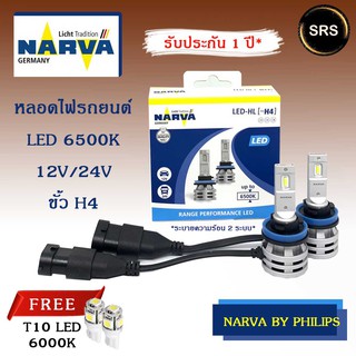 หลอดไฟหน้ารถยนต์  NARVA LED  H4  6500K (12V / 24V) แถม T10 led CTR