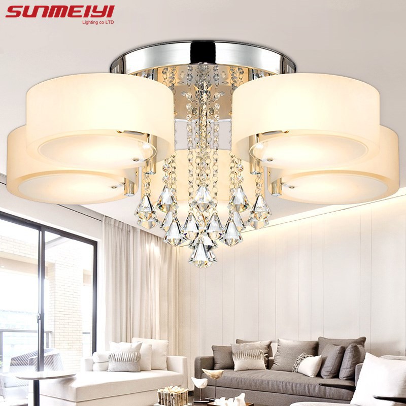 Sunmeiyi โคมไฟระย้า Led คริสตัลสไตล์นอร์ดิกสําหรับตกแต่งบ้านห้องครัวห้องนั่งเล่น