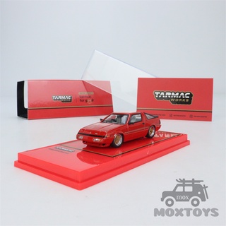 Tarmac Works โมเดลรถยนต์ Mitsubishi Starion Bright Red Diecast ขนาด 1:64 ของเล่นสําหรับเด็ก