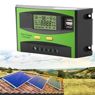 PWM Smart Dual USB Solar Panel Charge Controller Regulator LCD Display 12V 24V 20A