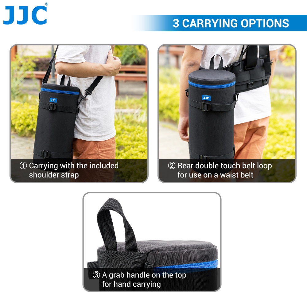 JJC DLP-8II กระเป๋าใส่เลนส์เทเลโฟโต้, กระเป๋าป้องกันเลนส์กล้อง DSLR สำหรับ Sony FE 200-600mm F5.6-6.3 G OSS / Tamron SP 150-600mm F5-6.3 Di VC USD G2 / Sigma 150-500mm F5-6.3 DG OS HSM / Sigma 150-600mm f/5-6.3 DG OS HSM | C