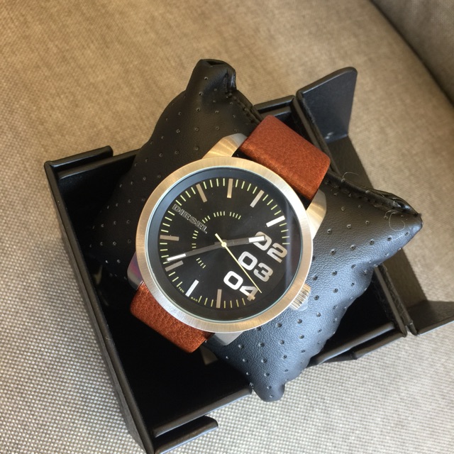 DIESEL Black Dial Tan Leather Strap Men's Watch DZ1513