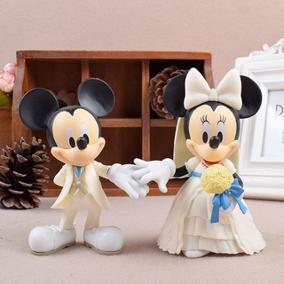 Disney 【สินค้าใหม่ พร้อมส่ง】โมเดลตุ๊กตาดิสนีย์ มิกกี้ มินนี่เมาส์ แฮนด์เมด สําหรับตกแต่งโต๊ะ รถยนต์ งานแต่งงาน