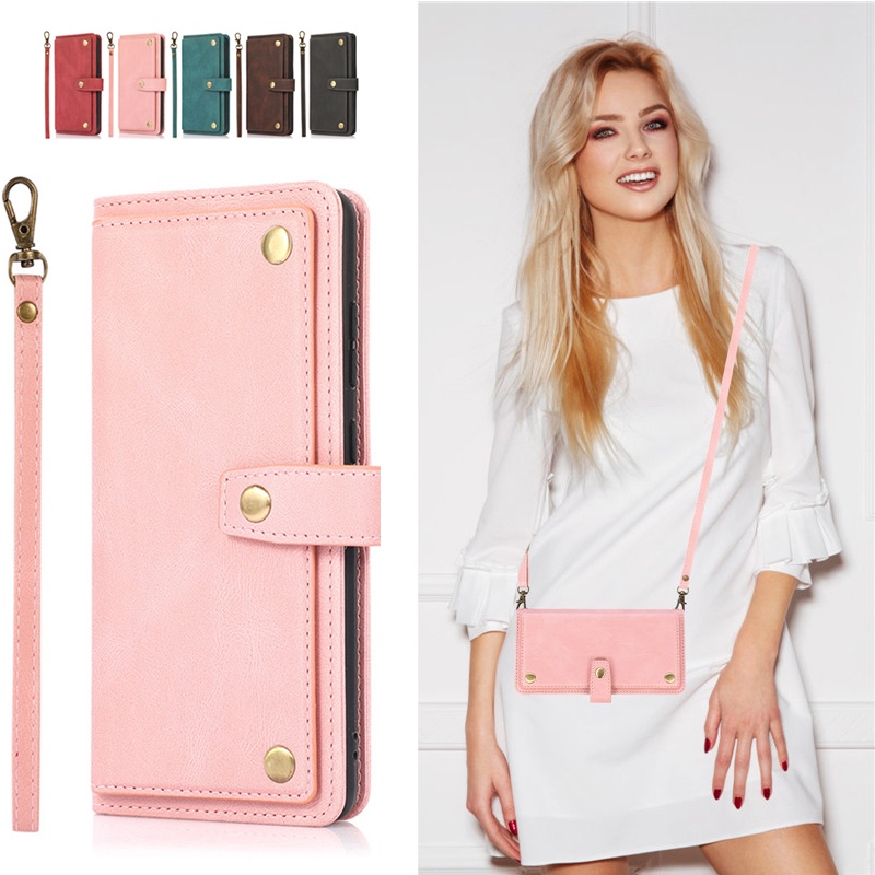 Flip Card Leather Case Samsung S22 Ultra S22+ A53 5G A13 5G A50 A12 M12 A52S Case Multi-card Slot Ph