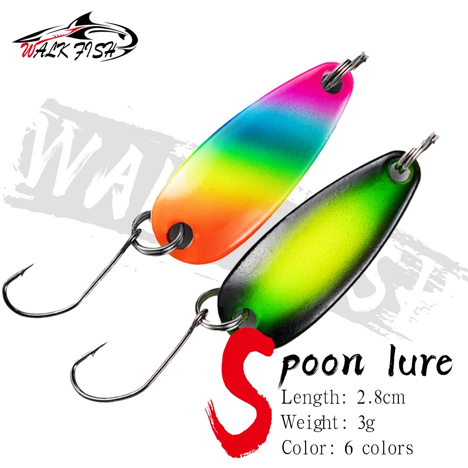 Walk FISH เหยื่อตกปลาเทราท์ โลหะแข็ง 2.8 ซม. 3 กรัม 5 ชิ้น 1 ชิ้น