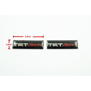 ป้ายโลโก้ เลซิ่น TOYOTA TRT SPORTIVO ดำ ขนาด 3.5.X1.0 cm ติดตั้งด้วยเทปกาวสองหน้าด้านหลัง