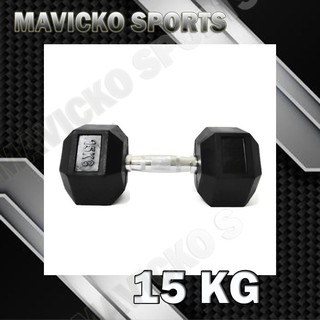 Hex Dumbbell 15KG (ราคาต่อ 1 ข้าง) ดัมเบล6เหลี่ยม ดัมเบลยาง ยกน้ำหนัก