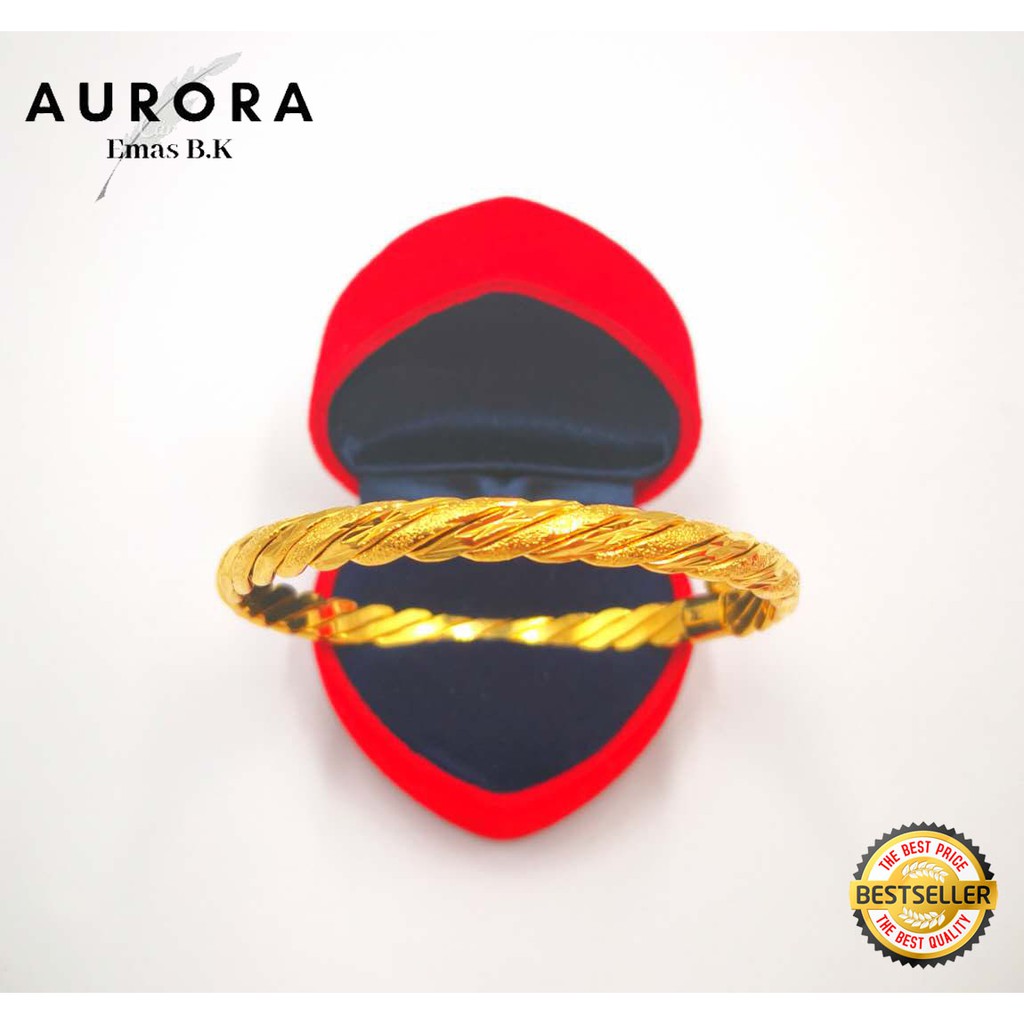 COP 916 Gelang Tangan กําไลข้อมือ (Lebar 0.6 ซม.) Emas Korea Gold999.9 ชุบ Bracalets EKGT BG89/2