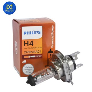 หลอดไฟหน้า H4(24V)100/90W(จานแฉก) PHILIPS(24569 RA)