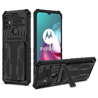 เคสโทรศัพท์มือถือแบบนิ่ม กันกระแทก พร้อมกระเป๋าใส่บัตร สําหรับ Motorola Moto G10 G20 G30 stylus G9 Plus G Power