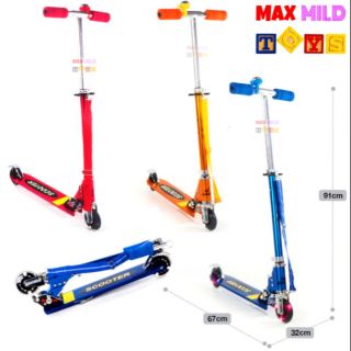 Scooter 2 wheel สกู๊ตเตอร์อลูมิเนียมอย่างหนา ล้อมีไฟ  ABEC-7