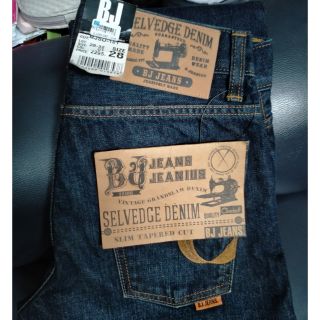 BJ Jean สีเข้มฟอก ริมแดง ขากระบอก ผู้ชาย เอวไซส์ 28