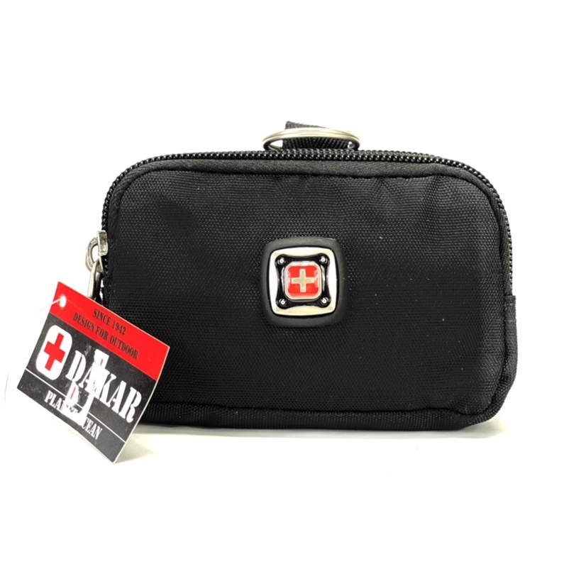 Chinatown Leather กระเป๋าผ้าDAKARร้อยเข็มขัด ผ้าซิปคู่+ช่องหน้าใส่ แบงค์ เหรียญ บัตร แว่นส่องพระ บุหรี่ ร้อยเข็มขัด