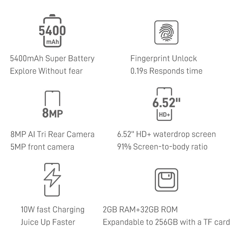 โทรศัพท์DOOGEE X96 Cellhones 2GB RAM 32GB ROM Octa Core 13M Quad Camera ...