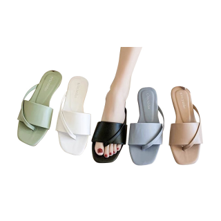 Mellor Chic : Sandals Fashion รองเท้าแตะส้นแบน รองเท้าสุภาพสตรี รองเท้าแฟชั่นผู้หญิง หรูหรา สวมใส่สบาย มีให้เลือก 5 สี