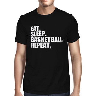 T-shirt  ขายดี เสื้อยืดลําลอง แขนสั้น พิมพ์ลายบาสเก็ตบอล Eat Sleep โอเวอร์ไซซ์ สําหรับผู้ชาย นักเรียนS-5XL