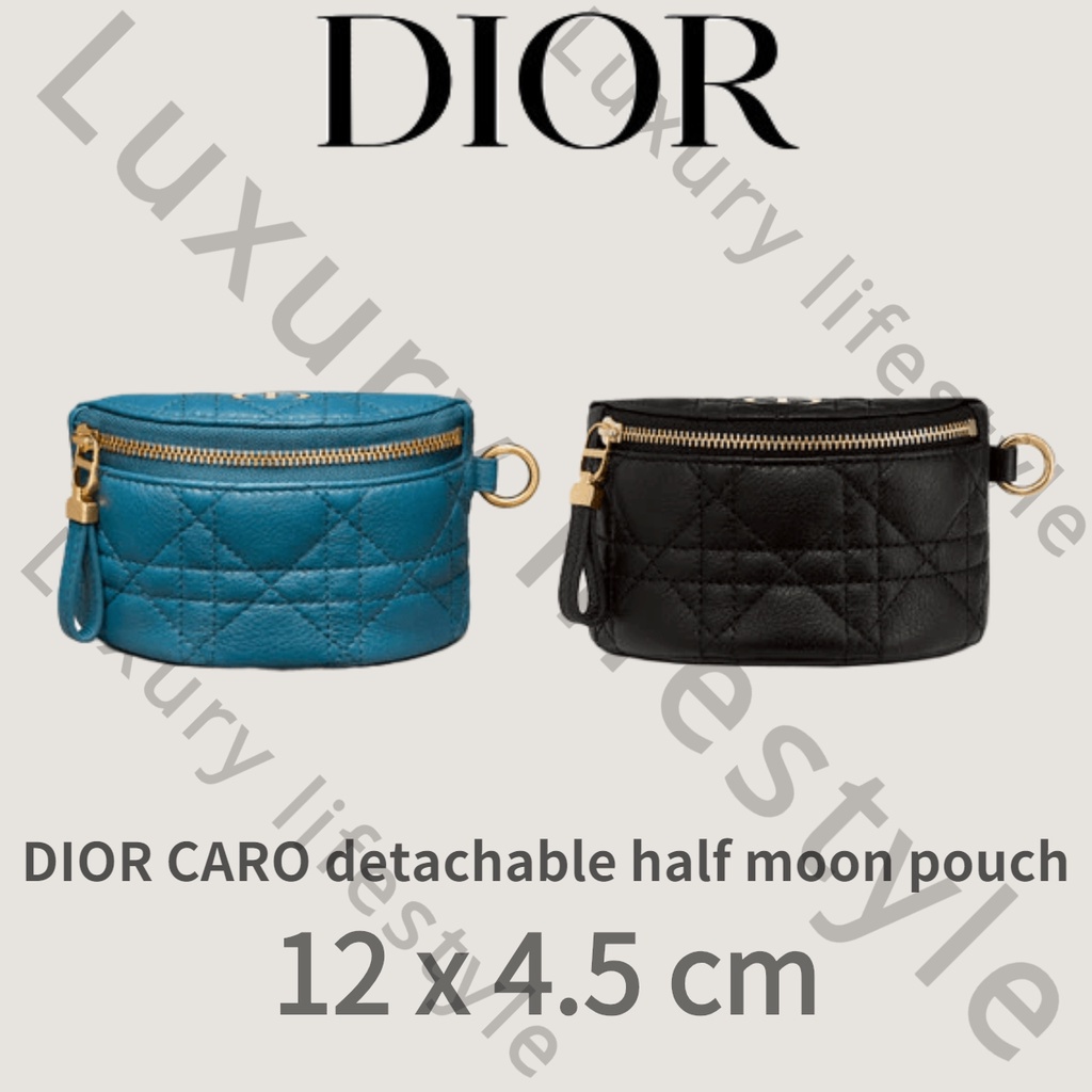 Dior DIOR CARO Removable half moon pouch/Dior DIOR CARO กระเป๋าทรง half moon ถอดออกได้