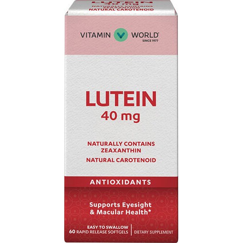 อาหารเสริมบำรุงสายตา Lutein 40 mg 60 Softgels Vitamin World 44251 EXP03/23