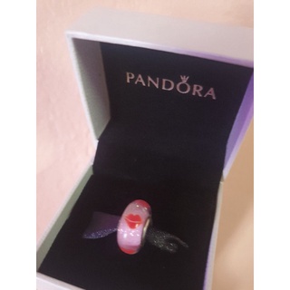 Pandora " Kisses All Around Glass " Murano glass charm used แท้ 100% พร้อมกล่อง ส่งฟรี แพนโดร่า แพนดอร่า