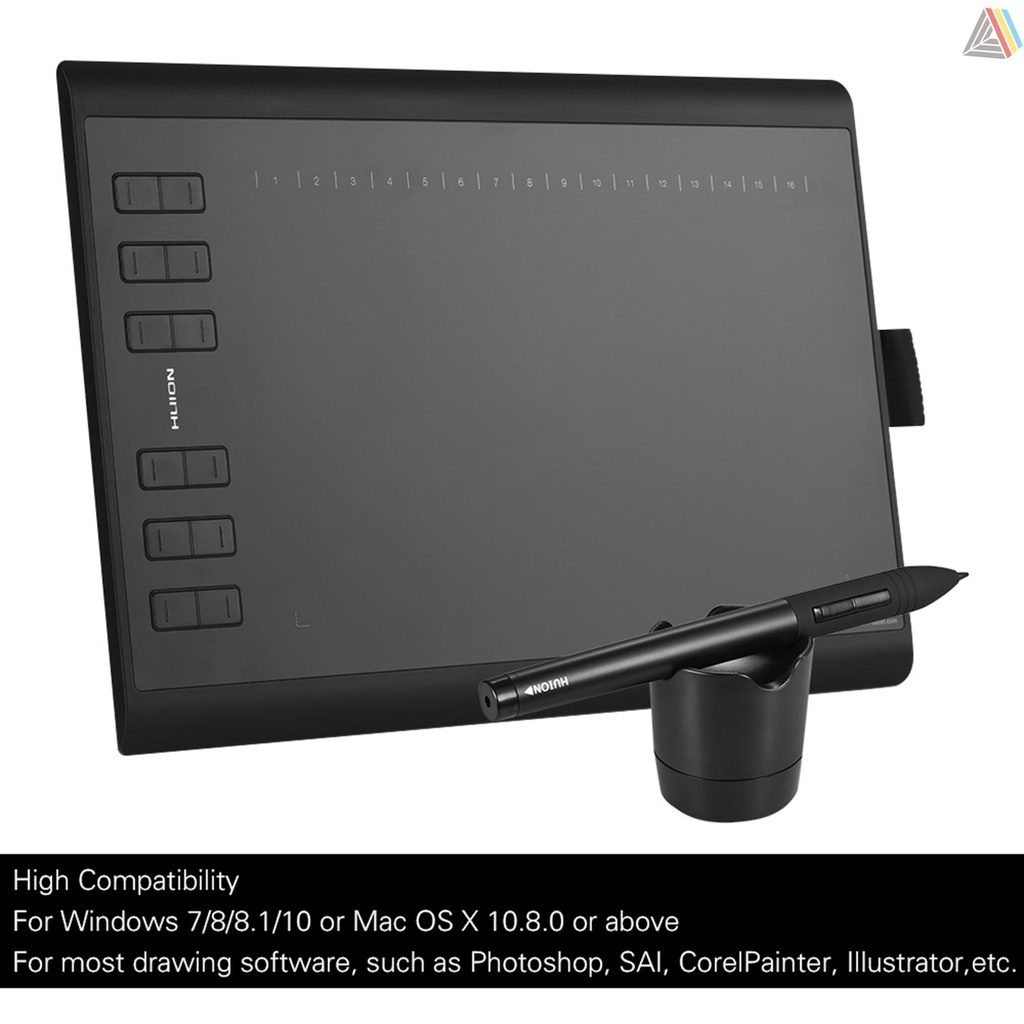 💢มือสอง💢แท็บเล็ต จอพร้อมปากกา เม้าส์ไร้สาย กราฟิค วาดภาพ  Huion Graphic Drawing Tablet Micro USB 1060+ 10 นิ้ว wacom 3tc