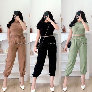 ZOEY SET -  Set 2in1 Jogger + Crop Top Premium