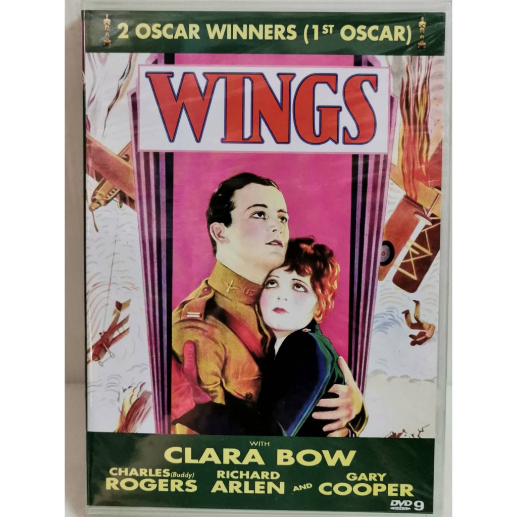 DVD : Wings (1927) " Claa Bow, Charles Rogers, Gary Cooper " 2 Oscar Winner (1st Oscar)