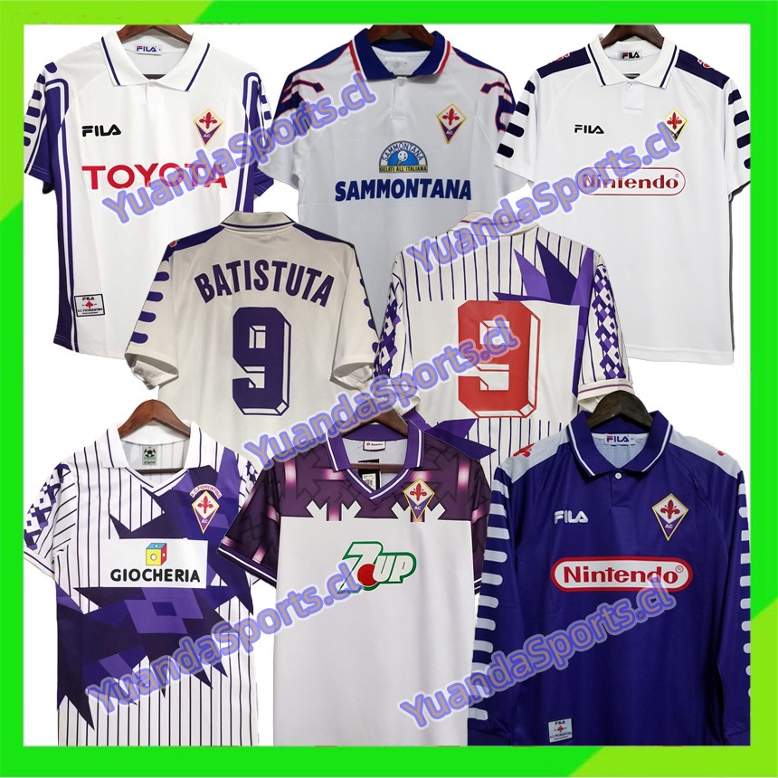 เสื้อกีฬาแขนสั้น ลายทีมชาติฟุตบอล Fiorentina 91 92 93 95 96 98 99 00 ชุดเหย้า BATISTUTA 9