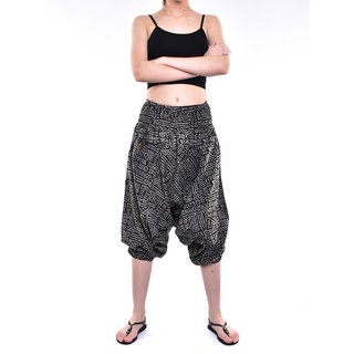 กางเกงม้งสั้นขา 4 ส่วน  กางเกงฮาเร็ม 3/4 Harem Pants 3/4 (Unisex)