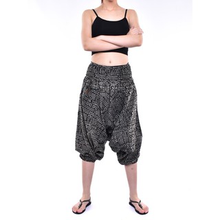 กางเกงม้งสั้นขา 4 ส่วน  กางเกงฮาเร็ม 3/4 Harem Pants 3/4 (Unisex)