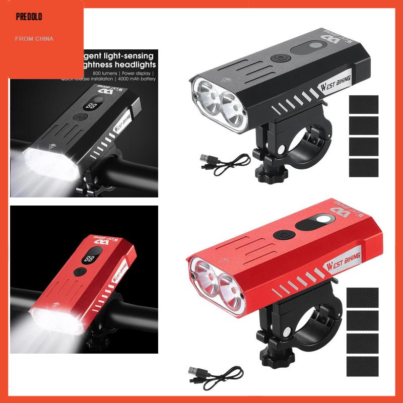 [In Stock] Bicycle Headlight USB Rechargeable Flashlight W/Automatic Light Sensor #6