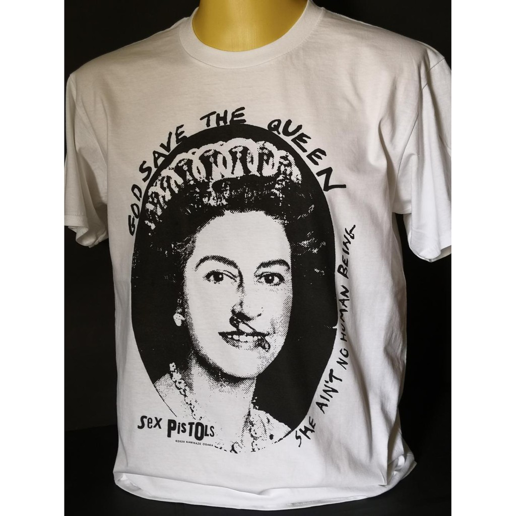 เสื้อยืดเสื้อวงนำเข้า Sex Pistols God Save the Queen Sid Vicious Johnny Rotten London Punk Rock Vint