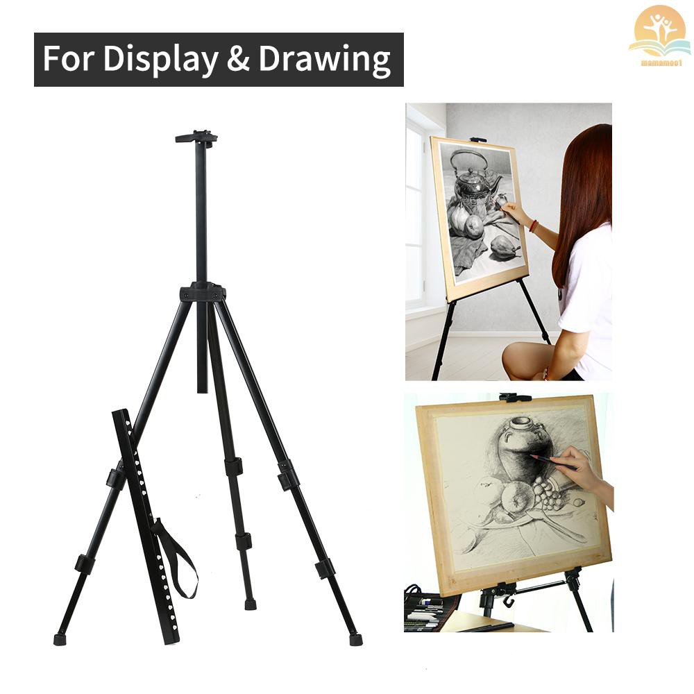 by OPN MINDD Easel Telescoping Tripod Display Stand-Adjustable 21 to 66 Height-Black Aluminum Alloy with Portable Bag-Designed for Floor and Table-top Displaying or Canvas Painting 