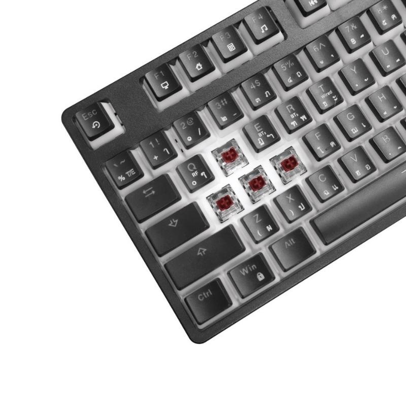 KEYBOARD (คีย์บอร์ดไร้สาย) SIGNO KB-751 NUZZON (มี2สี BLACK|WHITE) (มี2ปุ่ม BLUE/RED SWITCH) RGB LED ประกัน 2ปี