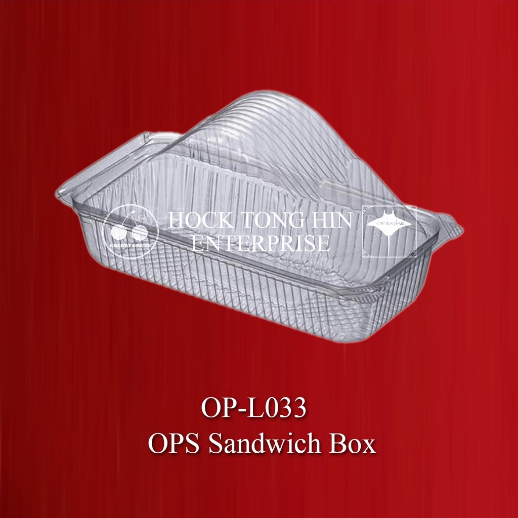 Op-l033 กล่องแซนวิช OPS แบบใช้แล้วทิ้ง พร้อมตัวล็อค พลาสติกใส เหมาะสําหรับแซนวิช