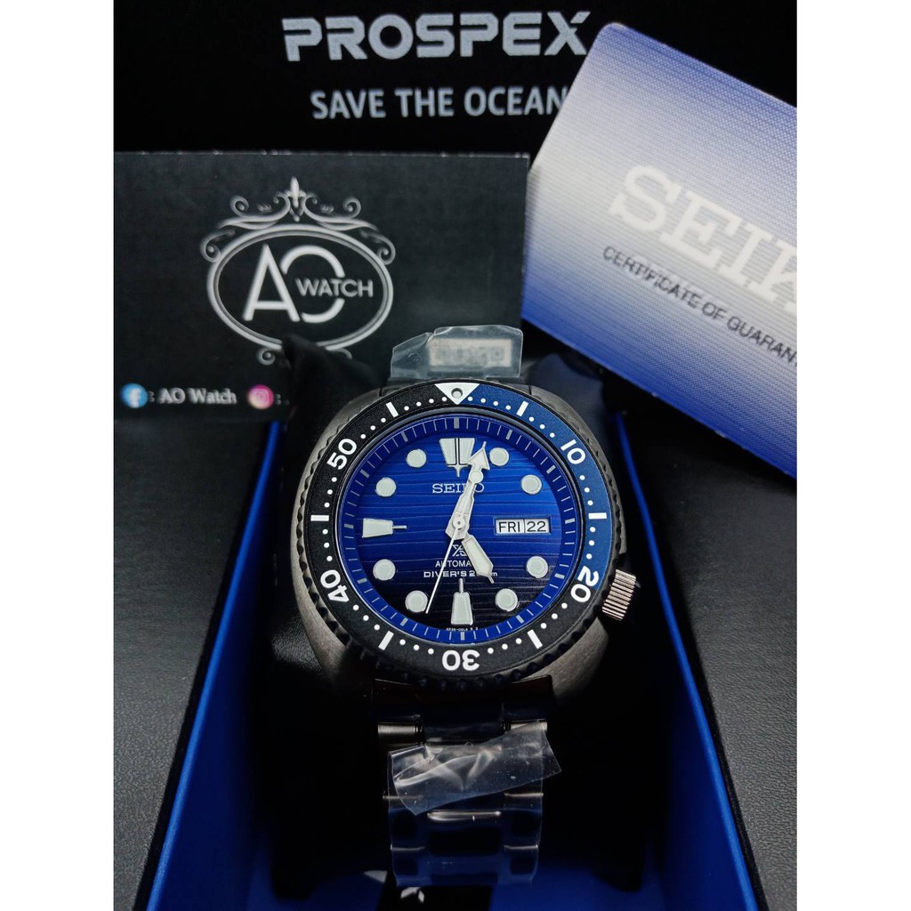 Seiko Prospex Turtle Save The Ocean Special Edition  Blue dial  รุ่น SRPD11K