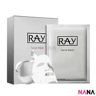 Ray Facial Silk Mask - Silver (10 Sheets) แผ่นมาส์กหน้าช่วยลดรอยตีนกาและรูขุมขน สีเงิน